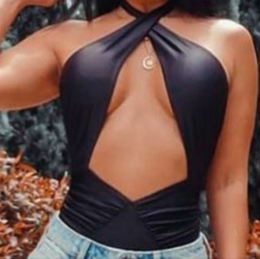 Celebrity Fashion by Hera Collection Halter Black Swinsuit or Bodysuit